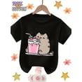 thumbnail image 1 of T-Shirt Imprimé Chat Mignon Boba Tea pour Enfants - Coton, Respirant et Confortable, Col Rond Décontracté Manches Courtes pour Garçons et Filles, Tenue d'Été, Confort Quotidien / Design Ludique, 1 of 6