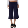 thumbnail image 2 of Pants for Women Work Fold Over Cropped Yoga Culotte Bottoms Palazzo Wide Leg Pants, 2 of 4
