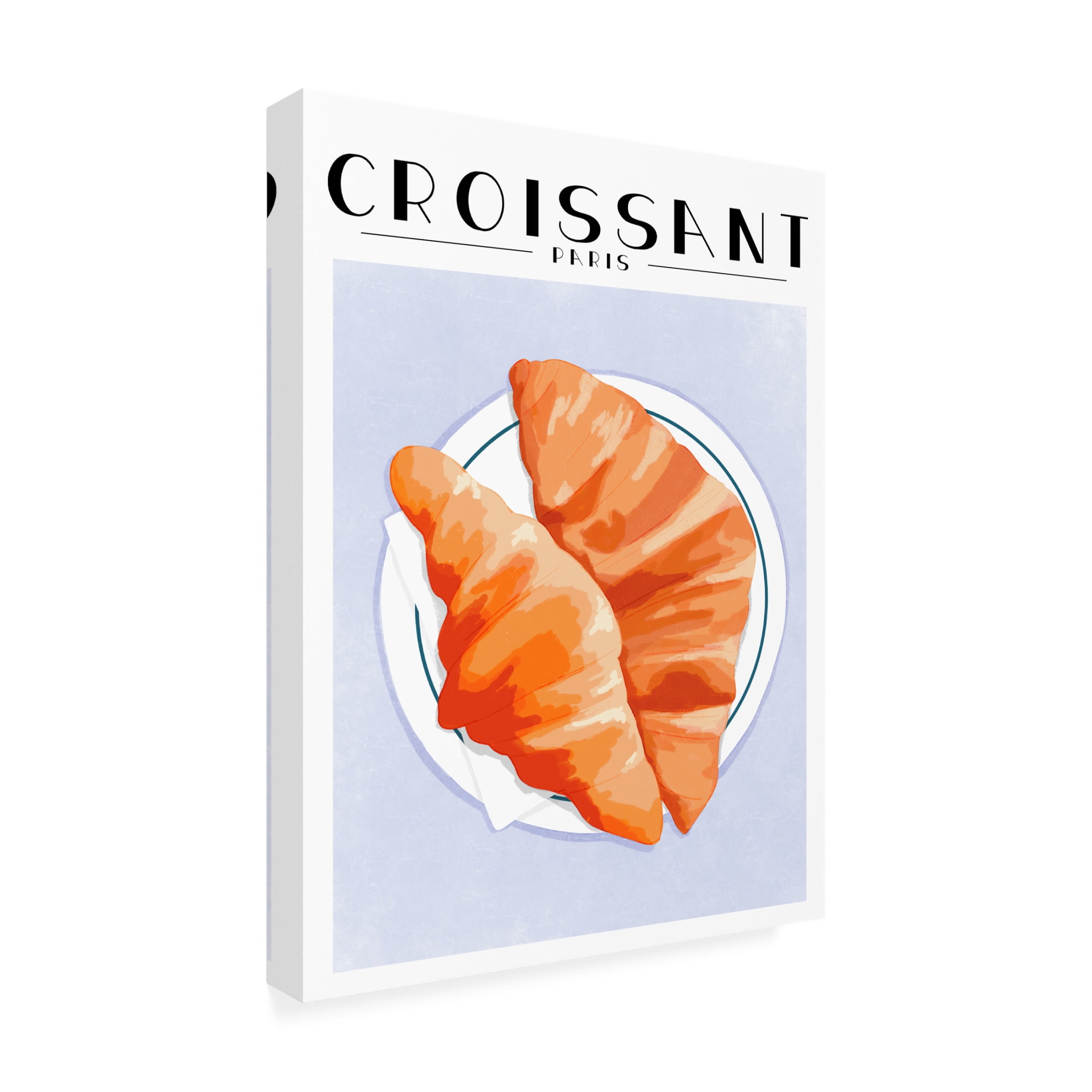 Canvas Wall Art - Bykammille  'Croissant Paris' Wall Art for Living Room, Bedroom, or Office Décor by Trademark Fine Art - 18 x 24 Inches