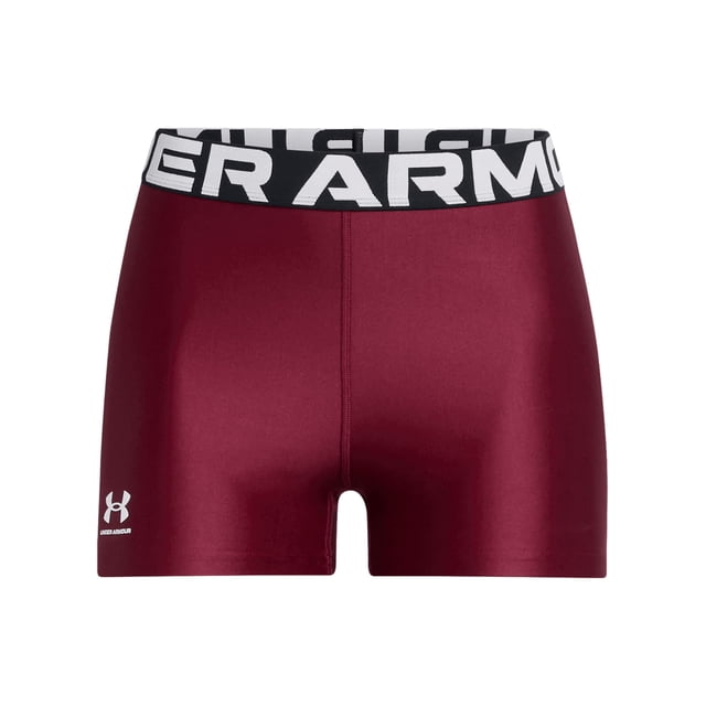Shorty Under Armour HeatGear para mujer, color cardenal/blanco, talla L