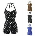 thumbnail image 5 of LIBRCLO Womens One Piece Swimsuits Polka Dot Pattern V Neck Bathing Suit Summer Suits Swimsuits, 5 of 8