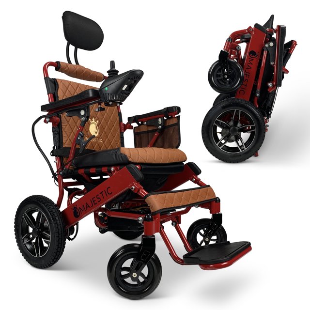 Majestic Buvan Electric Wheelchair, Folding Lightweight Wheelchairs, Motorized Wheel Chair, 17.5″ Wide Seat, 20AH Battery 17+ Miles Range, 310 Lbs Weight Capacity