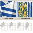 thumbnail image 3 of Blue Stripes Lemon Kitchen Window Curtains, Swag Curtains Valance for Bedroom Living Room Bathroom, Spring Fruit Flowers Leaves Line Rod Pocket Window Treatment Curtain Block Drapes 2 Panels 28"x36", 3 of 9