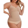 thumbnail image 4 of INSPIRE CHIC Tank Tops for Women Plus Size Tummy Control Seamless Bodyshaper V Neck Slimming Compression Cami Shapewear XXL Brown, 4 of 6