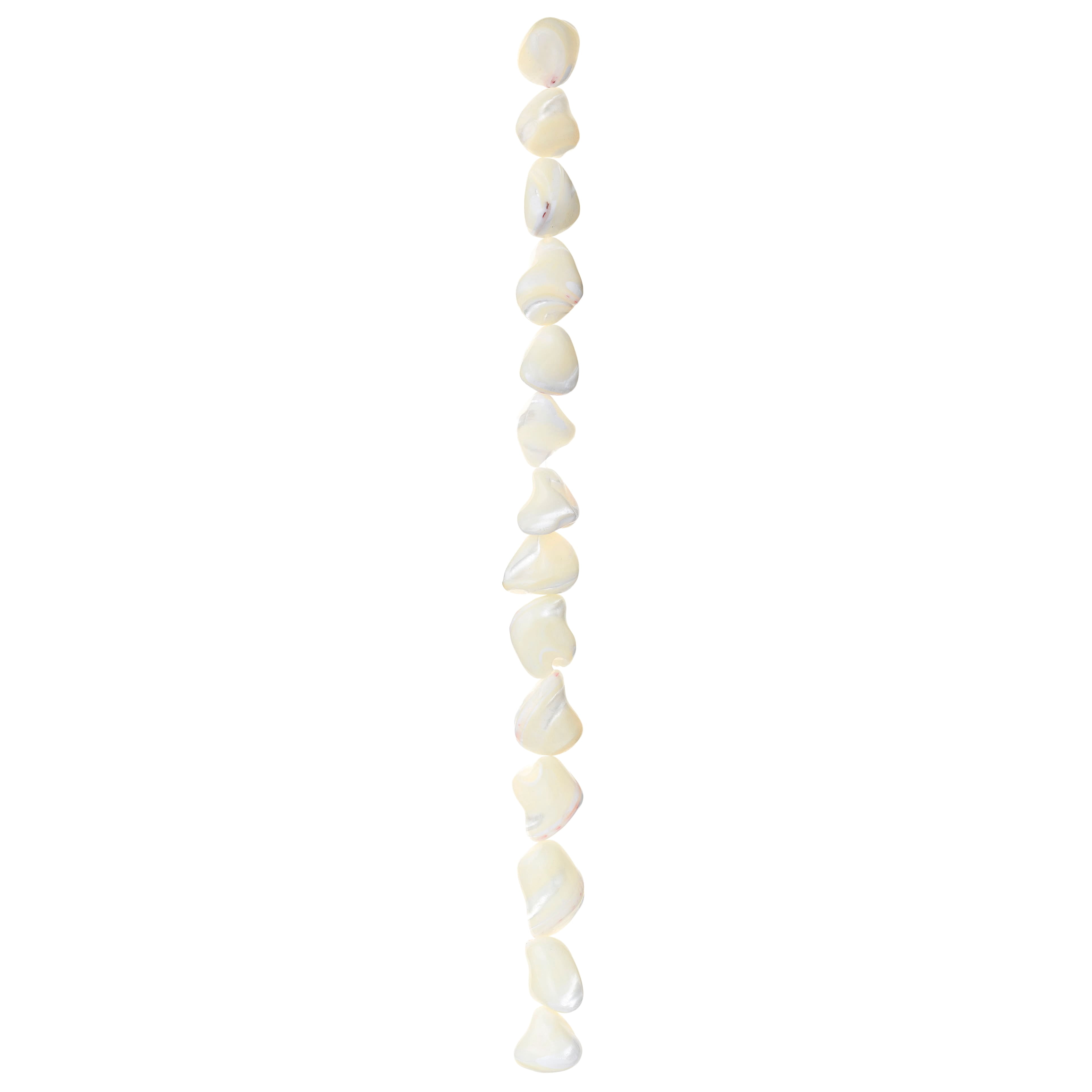 Bead Landing Natural White Mother of Pearl Swirl Beads, 7mm, 12 Pack