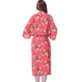 thumbnail image 4 of Mr & Mrs Right Plus Size Floral Cotton Bathrobe Women Long Bridesmaid Getting Ready Shirt Dresses Printed Blossom Kimono Robe,Coral,XL, 4 of 4