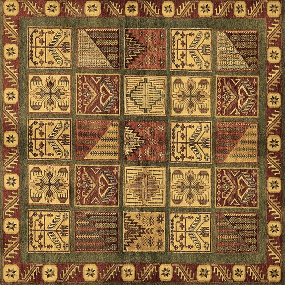 Ahgly Company Indoor Square Abstract Brown Modern Area Rugs, 6' Square
