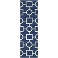 thumbnail image 5 of SAFAVIEH Dhurrie Sheldon Geometric Shapes Wool Area Rug, Navy/Ivory, 2'6" x 4', 5 of 10