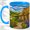Blue, variant on Thatched Cottage Coffee Mug, Sheep Meadow Art, Countryside Tea Sips at Home