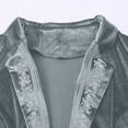 thumbnail image 3 of LEKODE Womens Steampunk Velvet Blazer Jackets Pirate Coat Duster Victorian Vintage Lapel Collar Open Front Long Floral Embroidered Jacket Dark Gray 3XL, 3 of 3