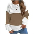 thumbnail image 1 of TACILIP Vêtements d'Automne pour Femmes Chandail en Molleton pour Femmes Chandail Hauts à Manches Longues Col Rond Chemises à Boutons Décontractées Mode Automne Tenues de Printemps Vêtements d'Hiver, Cadeaux pour Femmes, 1 of 4