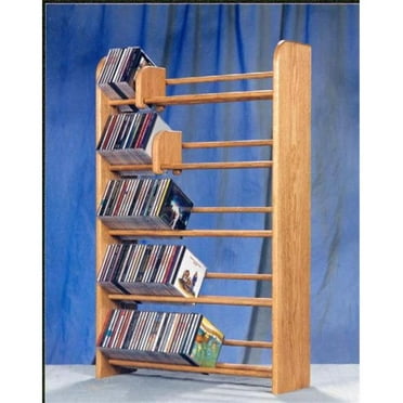 Solid Oak 5 Row Dowel CD Rack