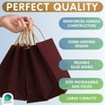 thumbnail image 3 of Pack de 25 Bolsas de Papel Kraft Color Café 8″ x 4.75″ x 10.5″ 150 GSM con Asas, 3 of 7