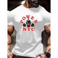 thumbnail image 1 of POWER NYC T-Shirt Graphique 1 Pce Col Rond Décontracté pour Hommes - Tissu Polyester Léger Extensible, Coupe Régulière pour Adultes, Tee-Shirt d'Entraînement d'Été, 1 of 5