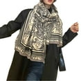 thumbnail image 1 of Women's Printed Shawl Wrap Soft Warm Poncho Cape Coat Open Front Blanket Shawls Oversized, 1 of 5