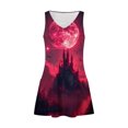 thumbnail image 4 of WFJCJPAF 2025 New Halloween Halloween Dresses for Women Short,Women's Summer Comfort Fashion Printing Pocket Sleeveless V-Neck Dress - Red XL, 4 of 5
