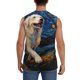 thumbnail image 4 of Fotbe Vintage Starry Sky Labrador A Men's Camiseta sin Mangas Estampada para Hombres, Playera Casual para Gimnasio, Entrenamiento, Playa-X-Large, 4 of 7