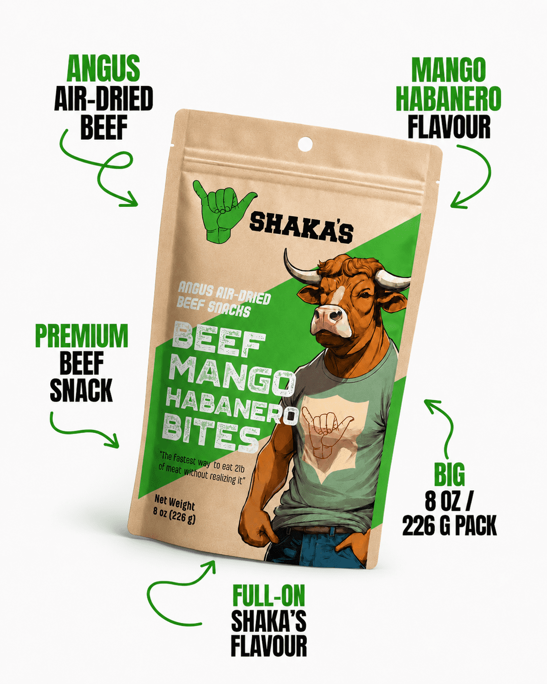 SHAKA'S Mango Habanero Beef Bites, 8 oz