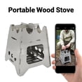 thumbnail image 2 of Folding Stainless Windproof Burning Stove Camping Furnaces Backpacking Picnics Firewood Stove Cooking Burners, 2 of 8