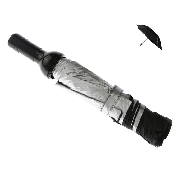 UPOUART 1Pcs Windproof Black Plastic Travel Umbrella with Folding Design for Rainy Days