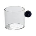 thumbnail image 4 of Mini taza de café Decoración Mango redondo Taza de bebida Taza de bebida Taza de vidrio transparente de una sola capa Taza de leche pequeña para , mayimx pequeñas tazas de leche, 4 of 9