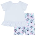 thumbnail image 2 of Disney Lilo & Stitch Girls 2-Piece Set - Ruffle Hem Short Sleeve Graphic Print T-Shirt and Biker Shorts - Summer Outfit for Kids and Toddlers (Sizes 2T-6X), 2 of 7