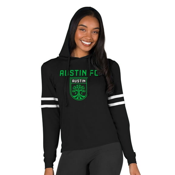 Women's Concepts Sport Black Austin FC Marathon-Hoodie Top