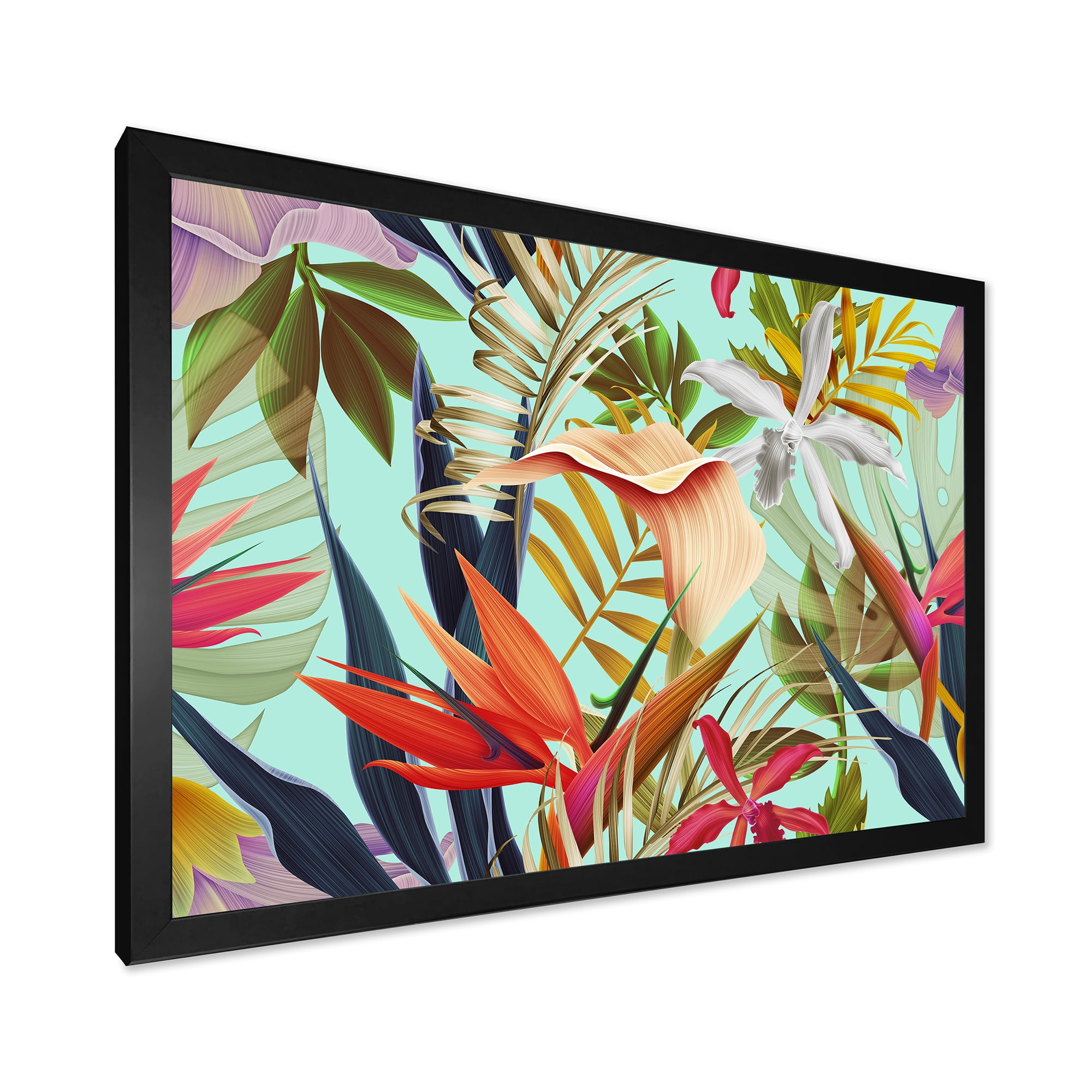 Designart 'VIntage Tropical Flowers II' Tropical Framed Art Print