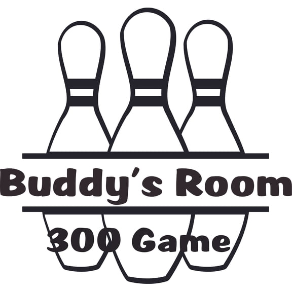 Play Bowling Pin Customized Wall Decal - Custom Vinyl Wall Art - Personalized Name - Baby Girls Boys Kids Nursery Daycare Bedroom Wall Decal Room Decor Wall Stickers Decoration Size (20x20 inch)