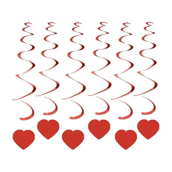 Spiral Party Heart Ornaments Heart Decorations Hanging Ceiling Streamers for Wedding Anniversary Proposal Party