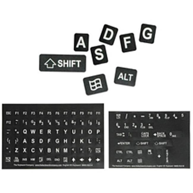 The Keyboard Company Large Print Keyboard Stickers, Blackwhite