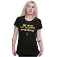 thumbnail image 4 of US Army Logo My Husband Hero Soldier Women's T Shirt Ladies Tee Brisco Brands S, 4 of 5
