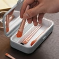 thumbnail image 5 of Portable Makeup Brush Storage Box with Mirror, Multi-Functional Large Capacity Organizer for Travel and Daily Use, Stylish and Convenient for Beauty Enthusiasts, 5 of 5