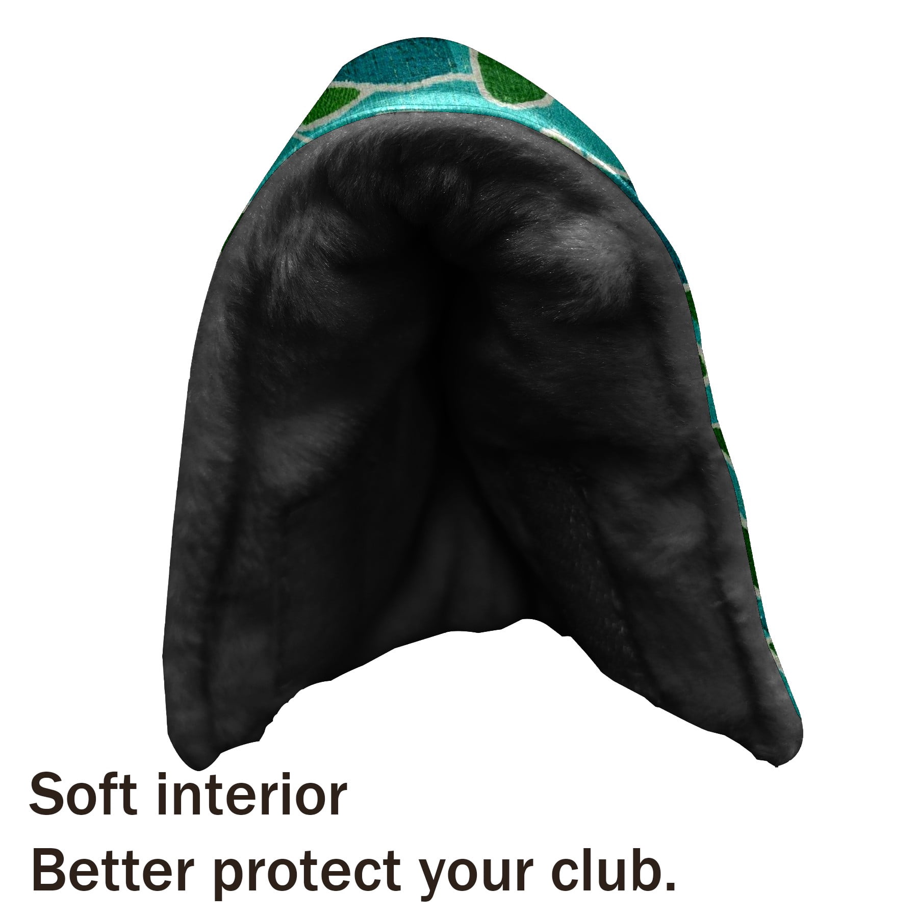 Golf Club Head Cover | Leather Golf Club Putte Headcover , Waterproof Golf Club Head Cover Set Driver Headcovers for Golf Clubs Men Women Teal - Green Fragment Mosaic