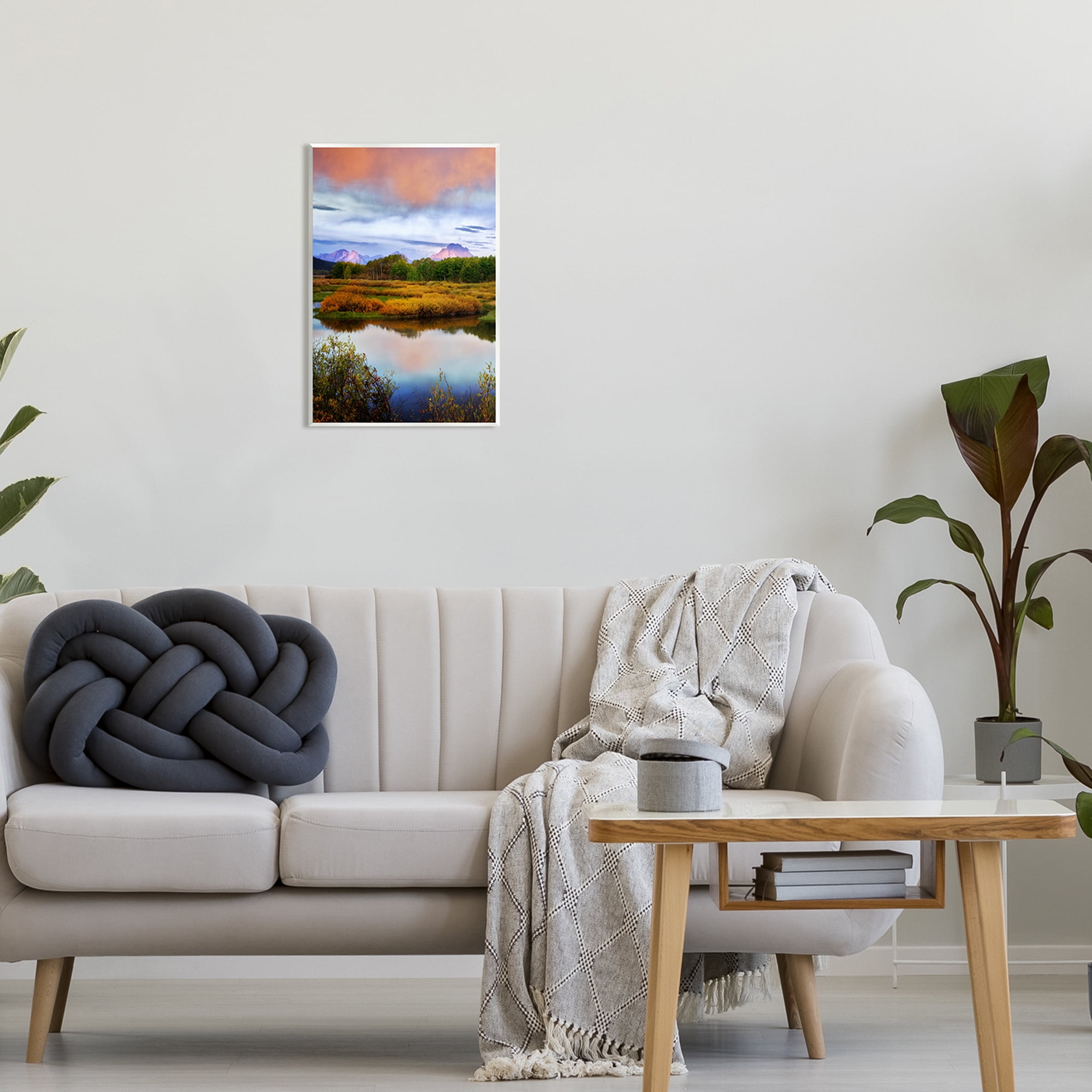 Stupell Industries Cloudy Pond Mountain Peaks Coastal Photography Unframed Art Print Wall Art