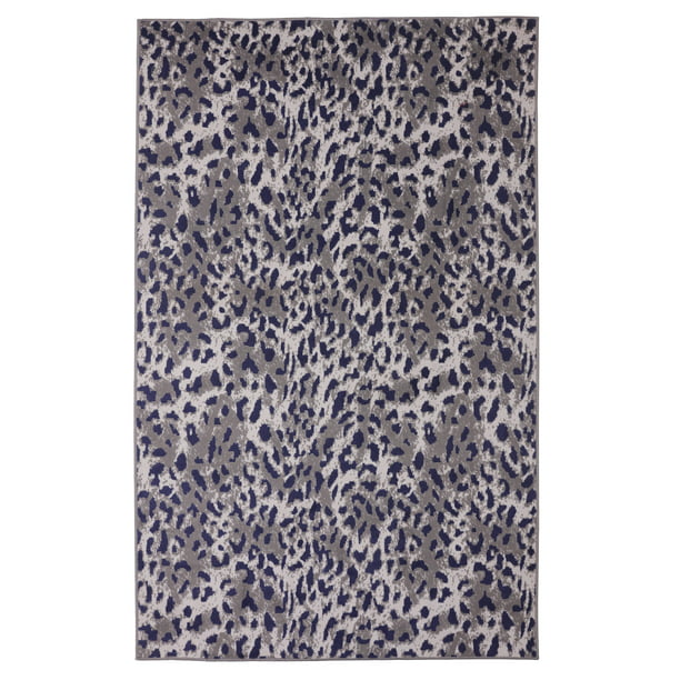 Furnish My Place Leopard Print Area Rug - 2 ft. x 4 ft., Dark Grey ...