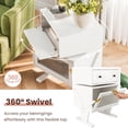 thumbnail image 3 of RoyalCraft Nightstand with LED Light Strips, Rotating Drawer & Glass Door, White, 3 of 7