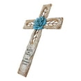 thumbnail image 5 of Rustic Aqua Blue Rose Flower Bless Our Family With Love And Grace Wall Cross, 5 of 9
