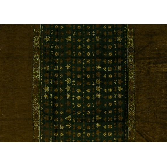 Ahgly Company Indoor Rectangle Abstract Green Modern Area Rugs, 8' x 10'