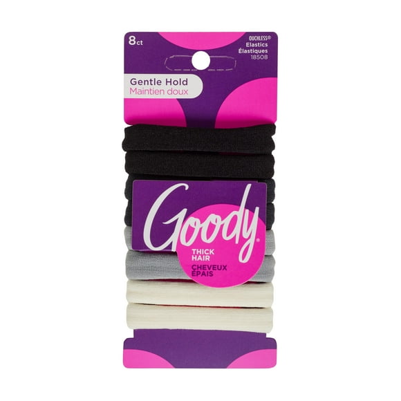 Goody Ouchless - Gomas para el pelo tipo suéter, 8 quilates, tonos neutros, suaves, seguras y sin daños, para todas las ocasiones, sin enganches ni tirones, accesorios para el cabello para mujeres y h