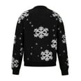 thumbnail image 5 of Sakmal Holiday Women Sweaters Fall Christmas Ugly Black Snowflakes Print Crew Neck Knitted Sweater for Women L, 5 of 5