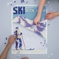 thumbnail image 3 of Alta, Utah, Ski, Woman Skiing, Vintage Travel Poster (1000 Piece Puzzle, Size 19x27, Challenging Jigsaw Puzzle for Adults and Family, Made in USA), 3 of 4