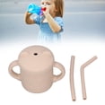 thumbnail image 3 of Silicone Baby Cup, baby paja copa de paja premium empuñadura firme para beber para viajar por masa, 3 of 7