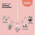 thumbnail image 4 of BOLSIUS Ivory Taper Candles - 10 Pack Unscented 10 Inch Dinner Candle Set - 8 Hours Burn Time - Premium European Quality - Smokeless and Dripless Household, Wedding, Party, and Home Décor Candlesticks, 4 of 8