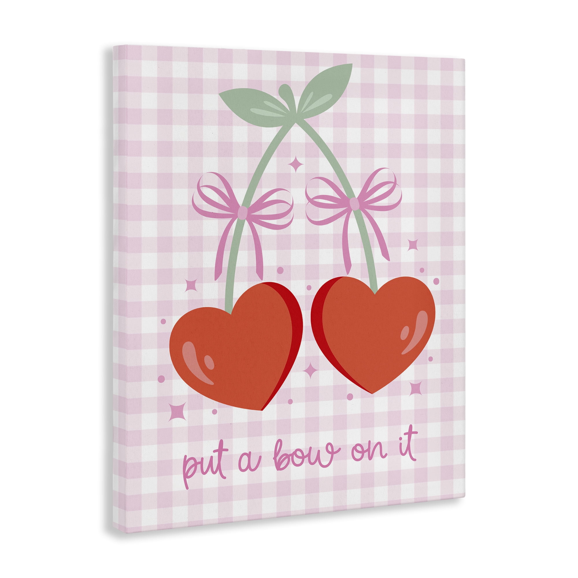 Stupell Industries Put A Bow On It Cherries Food & Beverage Painting Wrapped Canvas Art Print Wall Art, 30 x 40