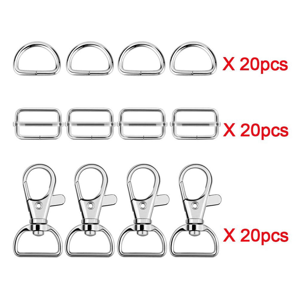 Jewelry Keychain D Rings Metal Slide Buckles 120 Pcs Lobster Zinc Alloy Clasps Set Luggage Accessories