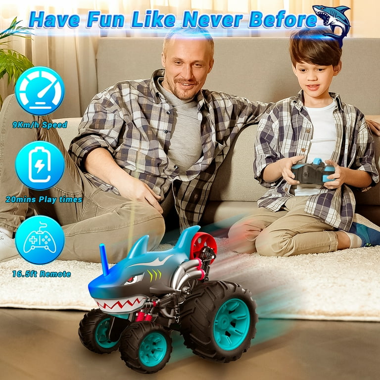 Wisairt Remote Control Monster Truck, 1:16 Shark RC Car, 4WD Stunt