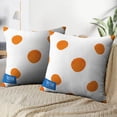 thumbnail image 4 of LALILO Throw Pillow Covers Watercolor Orange Polka Dots Watercolour Fruit Cushion Cover 18" x 18", 2 Pack, 4 of 6
