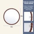 thumbnail image 3 of SANGNI 30" Round Solid Wood Beaded Frame Mirror for Bathroom, Entryway, Living Room, 3 of 9