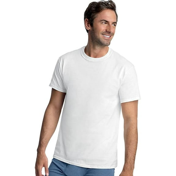 Hanes Classics Men's Traditional Fit Crewneck Undershirt 3-Pack_White_Small
